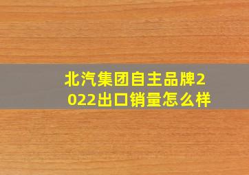 北汽集团自主品牌2022出口销量怎么样