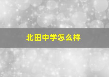 北田中学怎么样