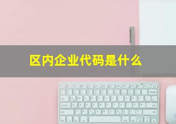 区内企业代码是什么