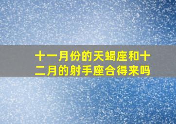 十一月份的天蝎座和十二月的射手座合得来吗