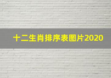 十二生肖排序表图片2020