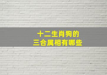 十二生肖狗的三合属相有哪些