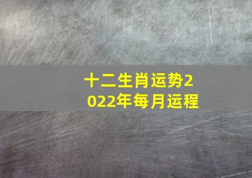 十二生肖运势2022年每月运程