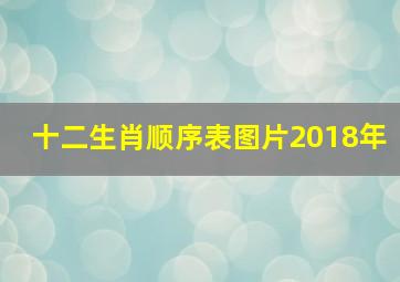 十二生肖顺序表图片2018年