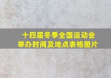 十四届冬季全国运动会举办时间及地点表格图片