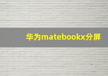 华为matebookx分屏