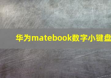 华为matebook数字小键盘