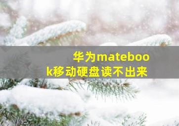 华为matebook移动硬盘读不出来