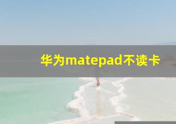 华为matepad不读卡