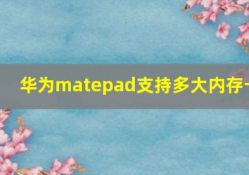 华为matepad支持多大内存卡