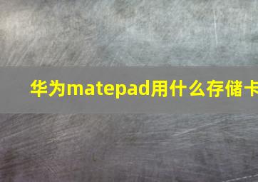 华为matepad用什么存储卡