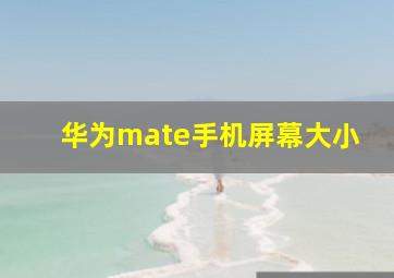 华为mate手机屏幕大小