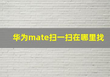 华为mate扫一扫在哪里找