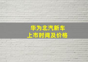 华为北汽新车上市时间及价格