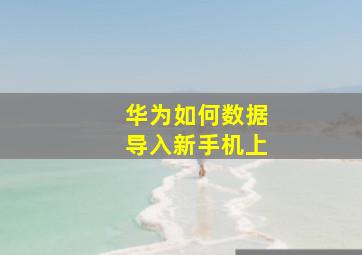 华为如何数据导入新手机上