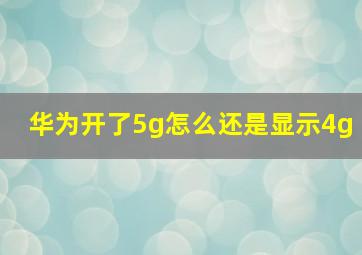 华为开了5g怎么还是显示4g