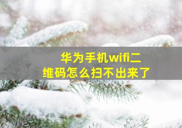 华为手机wifi二维码怎么扫不出来了