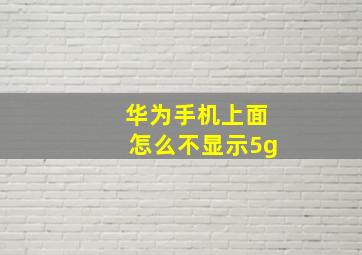 华为手机上面怎么不显示5g