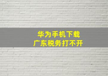 华为手机下载广东税务打不开