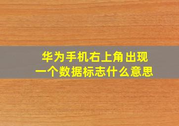 华为手机右上角出现一个数据标志什么意思