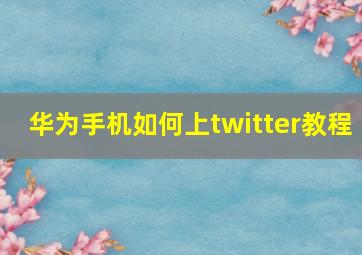 华为手机如何上twitter教程