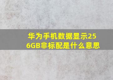 华为手机数据显示256GB非标配是什么意思