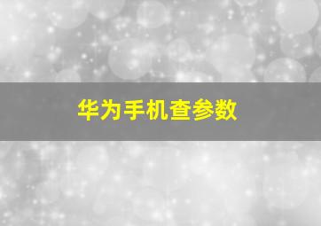 华为手机查参数