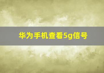 华为手机查看5g信号