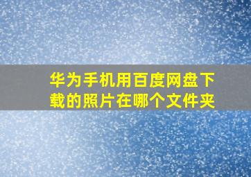 华为手机用百度网盘下载的照片在哪个文件夹