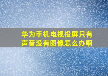 华为手机电视投屏只有声音没有图像怎么办啊