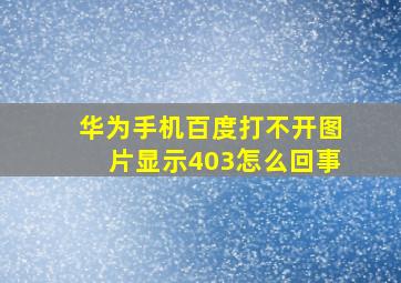 华为手机百度打不开图片显示403怎么回事