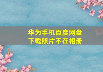 华为手机百度网盘下载照片不在相册