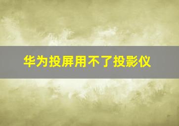 华为投屏用不了投影仪