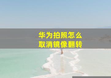 华为拍照怎么取消镜像翻转