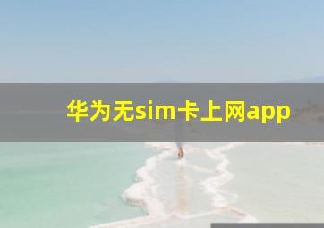 华为无sim卡上网app