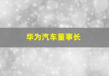 华为汽车董事长