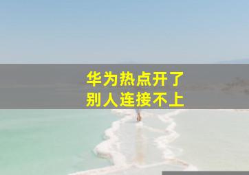 华为热点开了别人连接不上