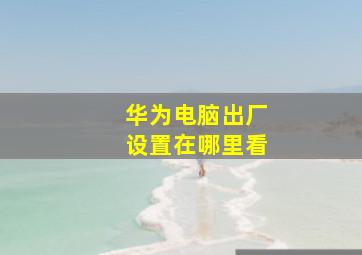 华为电脑出厂设置在哪里看