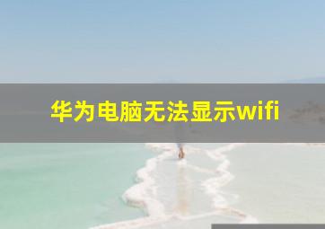 华为电脑无法显示wifi