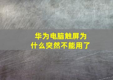 华为电脑触屏为什么突然不能用了