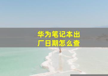 华为笔记本出厂日期怎么查