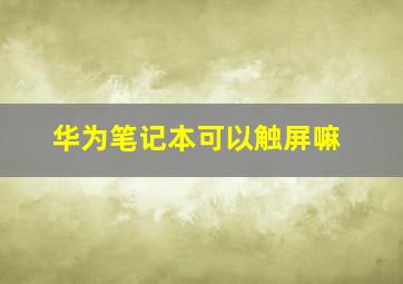 华为笔记本可以触屏嘛