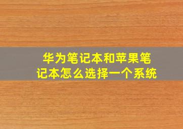 华为笔记本和苹果笔记本怎么选择一个系统