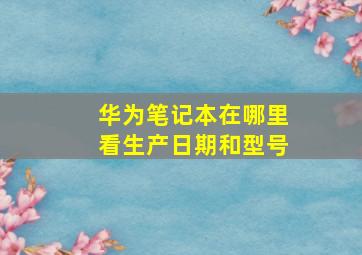 华为笔记本在哪里看生产日期和型号