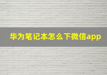 华为笔记本怎么下微信app