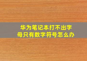 华为笔记本打不出字母只有数字符号怎么办