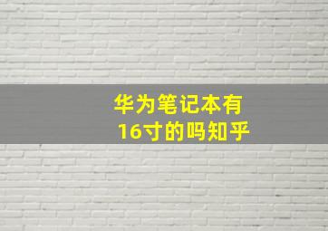 华为笔记本有16寸的吗知乎