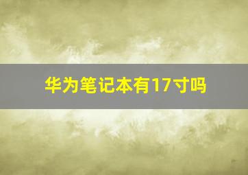 华为笔记本有17寸吗