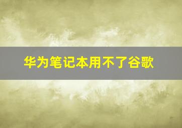 华为笔记本用不了谷歌