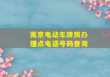 南京电动车牌照办理点电话号码查询